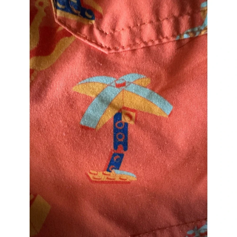 Maamgic Boys Orange Building Block Tropical 2-in-1 Swim Trunks Size 5/6